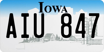 IA license plate AIU847