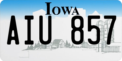 IA license plate AIU857