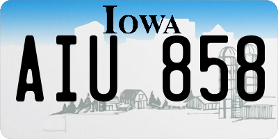 IA license plate AIU858