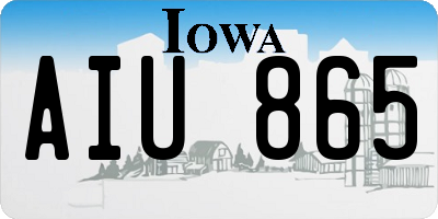 IA license plate AIU865