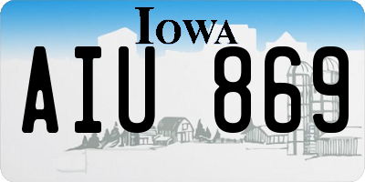 IA license plate AIU869