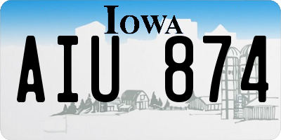 IA license plate AIU874