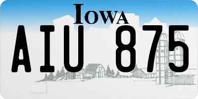 IA license plate AIU875