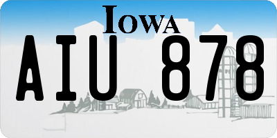 IA license plate AIU878