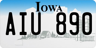 IA license plate AIU890