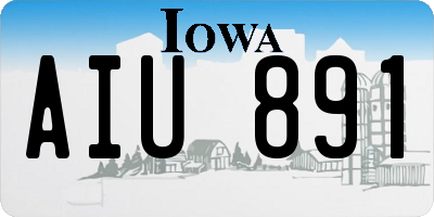 IA license plate AIU891