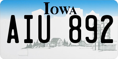 IA license plate AIU892