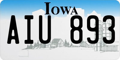 IA license plate AIU893