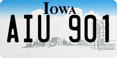 IA license plate AIU901