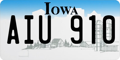 IA license plate AIU910