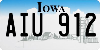 IA license plate AIU912
