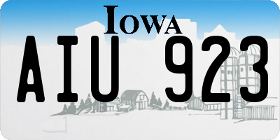 IA license plate AIU923