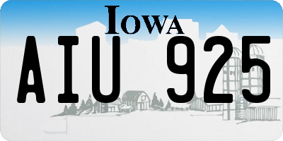 IA license plate AIU925