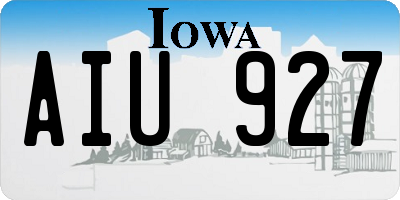 IA license plate AIU927