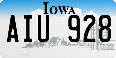 IA license plate AIU928