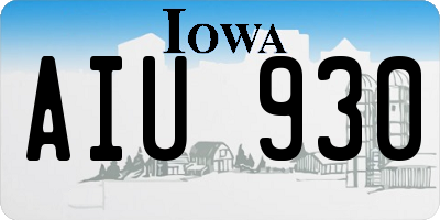 IA license plate AIU930