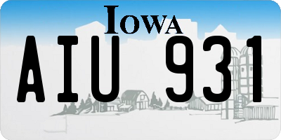 IA license plate AIU931