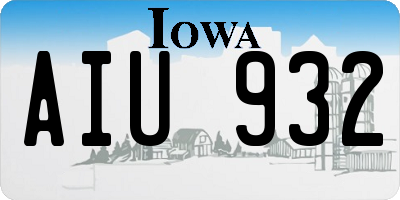 IA license plate AIU932