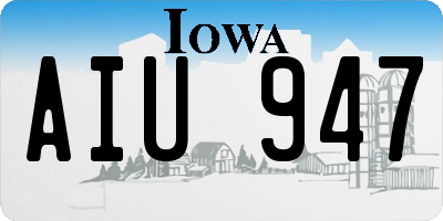 IA license plate AIU947