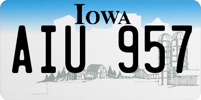 IA license plate AIU957