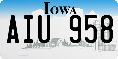 IA license plate AIU958