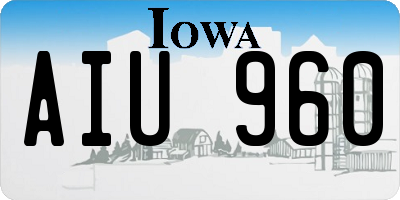 IA license plate AIU960