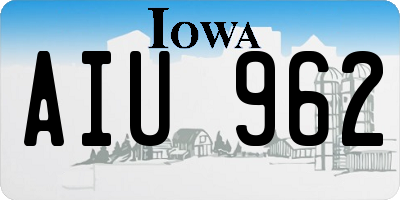IA license plate AIU962