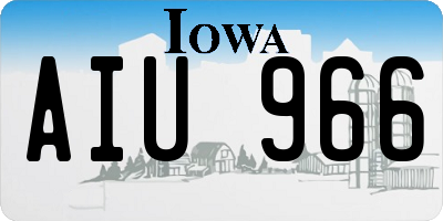 IA license plate AIU966