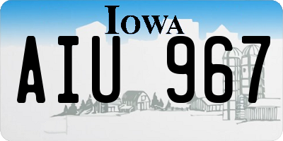 IA license plate AIU967