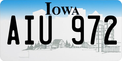 IA license plate AIU972