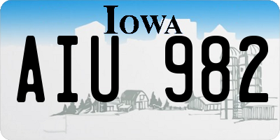 IA license plate AIU982