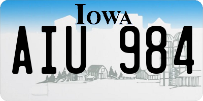 IA license plate AIU984