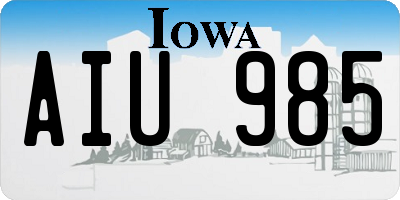 IA license plate AIU985