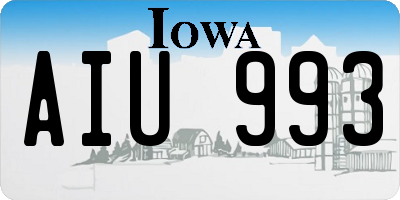 IA license plate AIU993