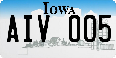 IA license plate AIV005