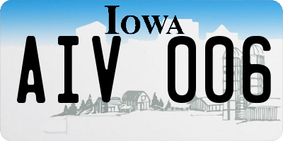 IA license plate AIV006