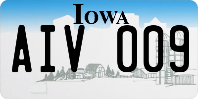 IA license plate AIV009