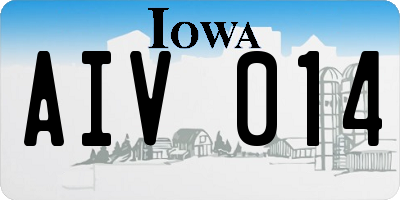 IA license plate AIV014