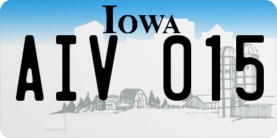 IA license plate AIV015