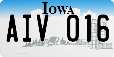 IA license plate AIV016