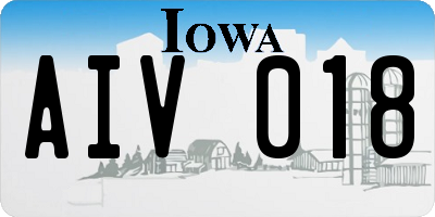 IA license plate AIV018