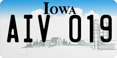 IA license plate AIV019