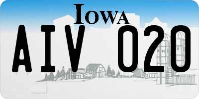 IA license plate AIV020