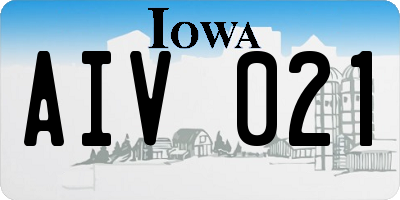 IA license plate AIV021