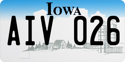 IA license plate AIV026