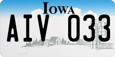 IA license plate AIV033