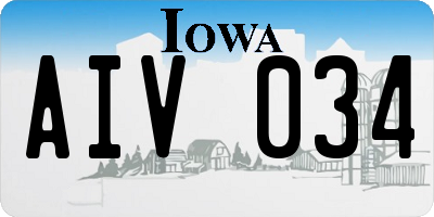 IA license plate AIV034