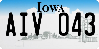 IA license plate AIV043
