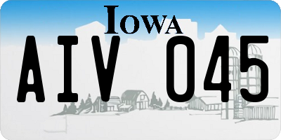 IA license plate AIV045
