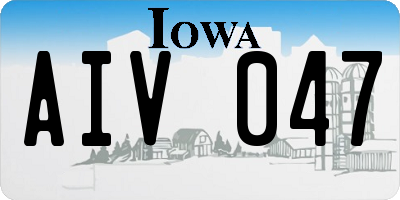 IA license plate AIV047